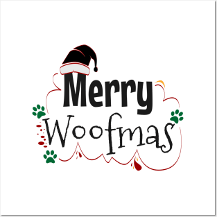 Merry woofmas, dog christmas Posters and Art